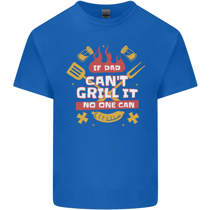 Funny BBQ If Dad Cant Grill It No One Can Kids T-Shirt Childrens Royal Blue