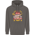 Funny BBQ If Dad Cant Grill It No One Can Mens 80% Cotton Hoodie Charcoal