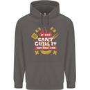 Funny BBQ If Dad Cant Grill It No One Can Mens 80% Cotton Hoodie Charcoal