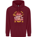 Funny BBQ If Dad Cant Grill It No One Can Mens 80% Cotton Hoodie Maroon