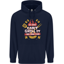 Funny BBQ If Dad Cant Grill It No One Can Mens 80% Cotton Hoodie Navy Blue