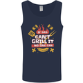 Funny BBQ If Dad Cant Grill It No One Can Mens Vest Tank Top Navy Blue