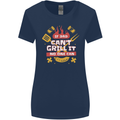 Funny BBQ If Dad Cant Grill It No One Can Womens Wider Cut T-Shirt Navy Blue