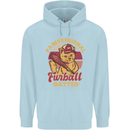 Funny Baseball Cat Furball Batter Childrens Kids Hoodie Light Blue