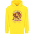 Funny Baseball Cat Furball Batter Childrens Kids Hoodie Yellow