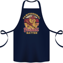 Funny Baseball Cat Furball Batter Cotton Apron 100% Organic Navy Blue