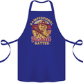 Funny Baseball Cat Furball Batter Cotton Apron 100% Organic Royal Blue