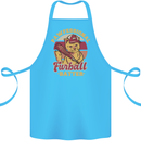 Funny Baseball Cat Furball Batter Cotton Apron 100% Organic Turquoise