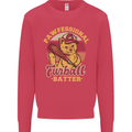 Funny Baseball Cat Furball Batter Kids Sweatshirt Jumper Heliconia