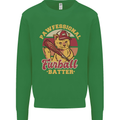 Funny Baseball Cat Furball Batter Kids Sweatshirt Jumper Irish Green