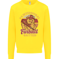 Funny Baseball Cat Furball Batter Kids Sweatshirt Jumper Yellow