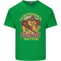 Funny Baseball Cat Furball Batter Kids T-Shirt Childrens Irish Green