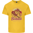 Funny Baseball Cat Furball Batter Kids T-Shirt Childrens Yellow