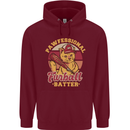 Funny Baseball Cat Furball Batter Mens 80% Cotton Hoodie Maroon