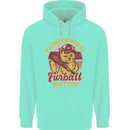 Funny Baseball Cat Furball Batter Mens 80% Cotton Hoodie Peppermint