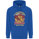 Funny Baseball Cat Furball Batter Mens 80% Cotton Hoodie Royal Blue