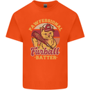 Funny Baseball Cat Furball Batter Mens Cotton T-Shirt Tee Top Orange