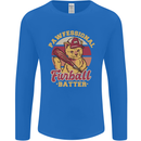 Funny Baseball Cat Furball Batter Mens Long Sleeve T-Shirt Royal Blue