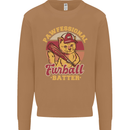 Funny Baseball Cat Furball Batter Mens Sweatshirt Jumper Caramel Latte