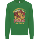 Funny Baseball Cat Furball Batter Mens Sweatshirt Jumper Irish Green