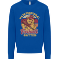 Funny Baseball Cat Furball Batter Mens Sweatshirt Jumper Royal Blue