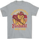 Funny Baseball Cat Furball Batter Mens T-Shirt 100% Cotton Sports Grey