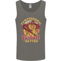 Funny Baseball Cat Furball Batter Mens Vest Tank Top Charcoal