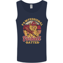 Funny Baseball Cat Furball Batter Mens Vest Tank Top Navy Blue
