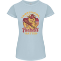 Funny Baseball Cat Furball Batter Womens Petite Cut T-Shirt Light Blue