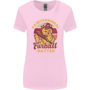 Funny Baseball Cat Furball Batter Womens Wider Cut T-Shirt Light Pink