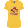 Funny Baseball Cat Furball Batter Womens Wider Cut T-Shirt Yellow