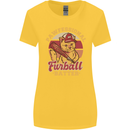 Funny Baseball Cat Furball Batter Womens Wider Cut T-Shirt Yellow