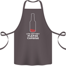 Funny Beer Alcohol Please Charge Cotton Apron 100% Organic Dark Grey