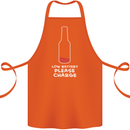 Funny Beer Alcohol Please Charge Cotton Apron 100% Organic Orange