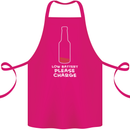 Funny Beer Alcohol Please Charge Cotton Apron 100% Organic Pink