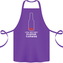 Funny Beer Alcohol Please Charge Cotton Apron 100% Organic Purple