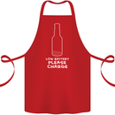 Funny Beer Alcohol Please Charge Cotton Apron 100% Organic Red
