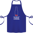 Funny Beer Alcohol Please Charge Cotton Apron 100% Organic Royal Blue
