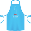 Funny Beer Alcohol Please Charge Cotton Apron 100% Organic Turquoise