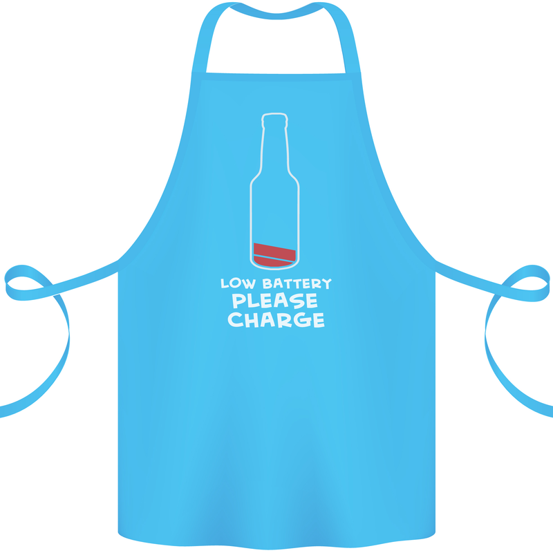 Funny Beer Alcohol Please Charge Cotton Apron 100% Organic Turquoise