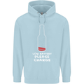 Funny Beer Alcohol Please Charge Mens 80% Cotton Hoodie Light Blue