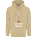 Funny Beer Alcohol Please Charge Mens 80% Cotton Hoodie Sand