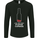 Funny Beer Alcohol Please Charge Mens Long Sleeve T-Shirt Black
