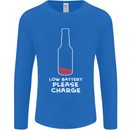 Funny Beer Alcohol Please Charge Mens Long Sleeve T-Shirt Royal Blue