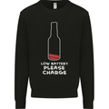 Funny Beer Alcohol Please Charge Mens Sweatshirt Jumper Black