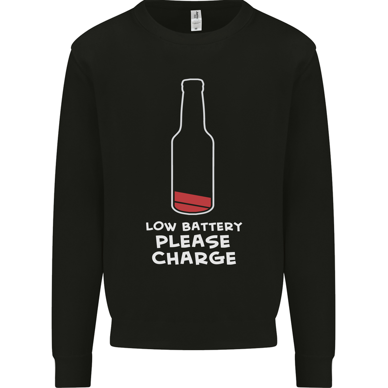 Funny Beer Alcohol Please Charge Mens Sweatshirt Jumper Black