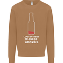 Funny Beer Alcohol Please Charge Mens Sweatshirt Jumper Caramel Latte