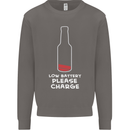 Funny Beer Alcohol Please Charge Mens Sweatshirt Jumper Charcoal