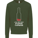 Funny Beer Alcohol Please Charge Mens Sweatshirt Jumper Forest Green