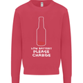 Funny Beer Alcohol Please Charge Mens Sweatshirt Jumper Heliconia